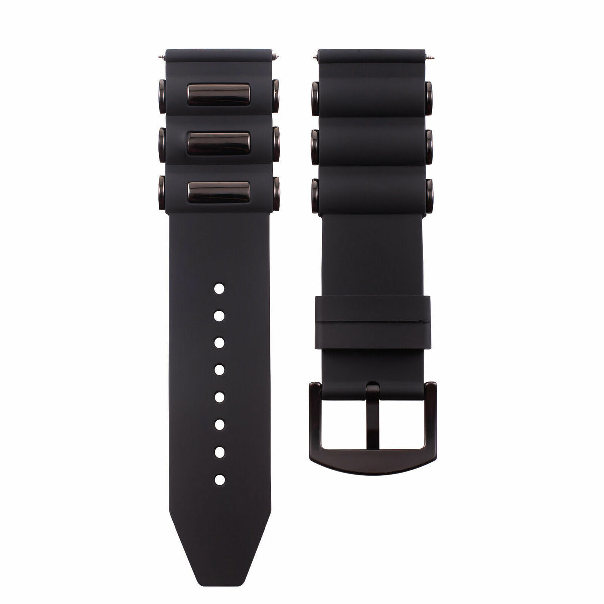 22MM - 24MM - 26MM SILICONE RUBBER DIVER WATCH BAND STRAP FOR INVICTA WATCH, Black/Black, view 3