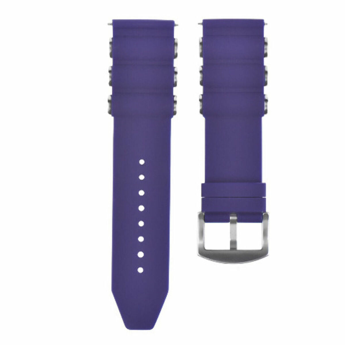 22MM - 24MM - 26MM SILICONE RUBBER DIVER WATCH BAND STRAP FOR INVICTA WATCH, Purple/Steel, view 4