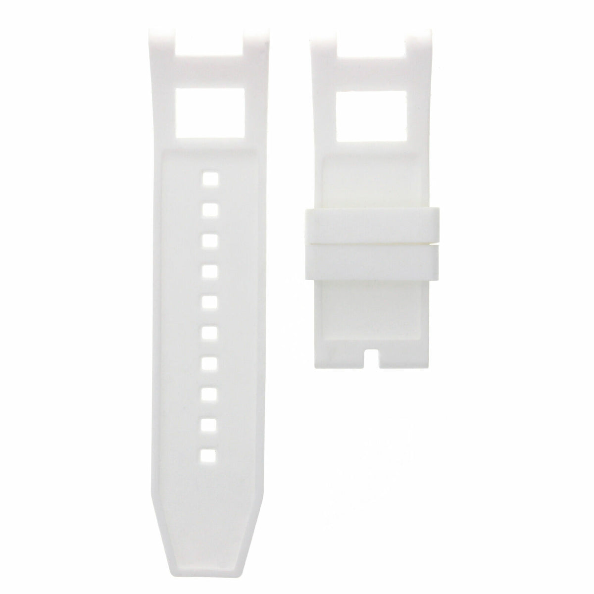 SILICONE RUBBER WATCH BAND STRAP FOR INVICTA SUBAQUA NOMA III 6043 0736 15144, White, front view
