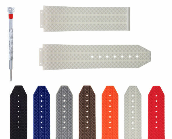 24-25MM RUBBER WATCH BAND FOR HUBLOT BIG BANG 44-44.5-45MM CERAMIC + SCREWDRIVER