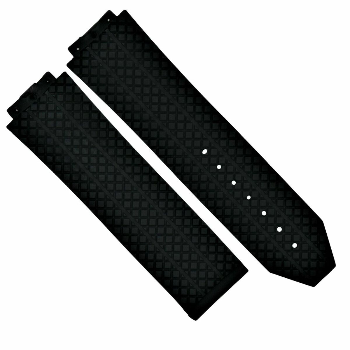 24-25MM RUBBER WATCH STRAP BAND FOR HUBLOT BANG CERAMIC 4 BK SCREW + SCREWDRIVER