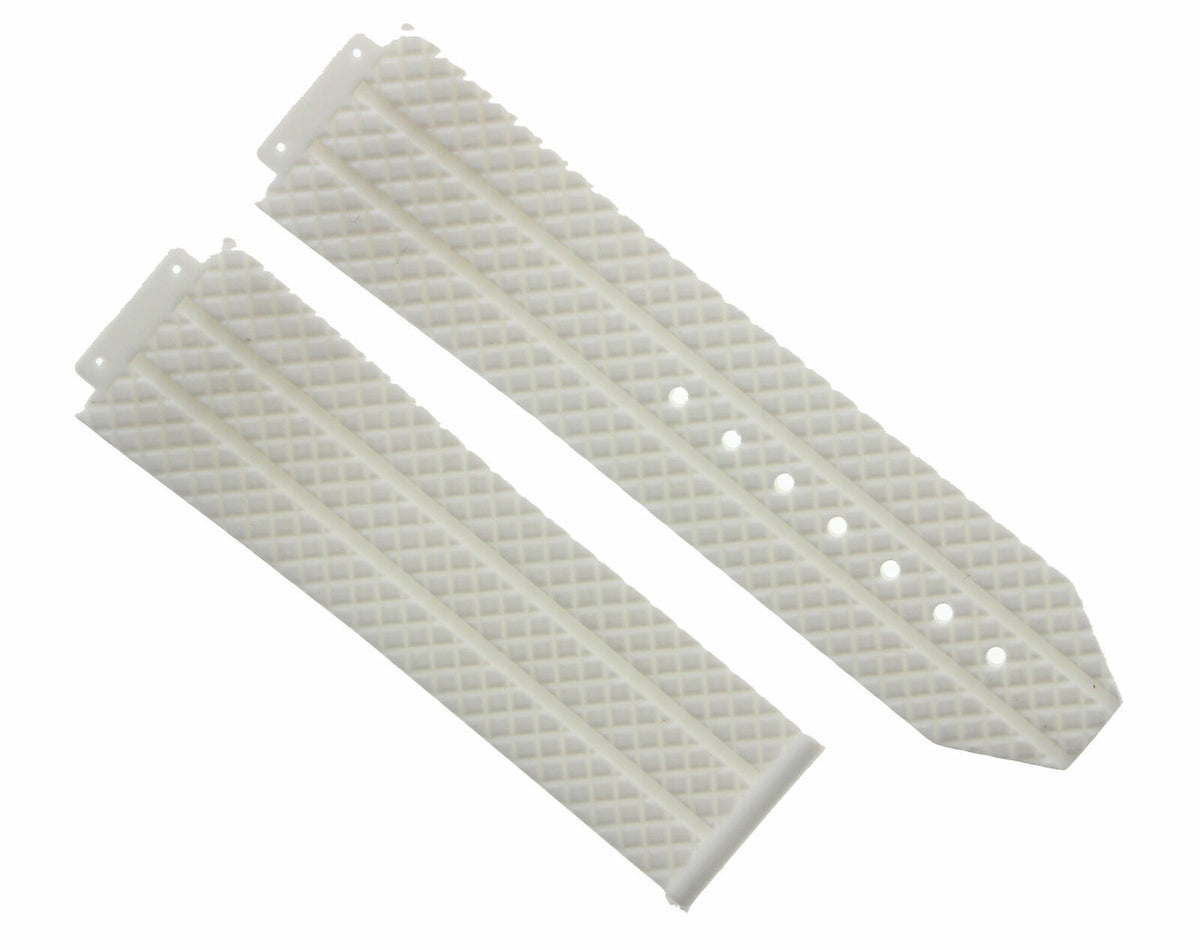 24-25MM RUBBER WATCH BAND FOR HUBLOT BIG BANG CERAMIC BUCKLE 4 SCREW SCREWDRIVER, White, view 2