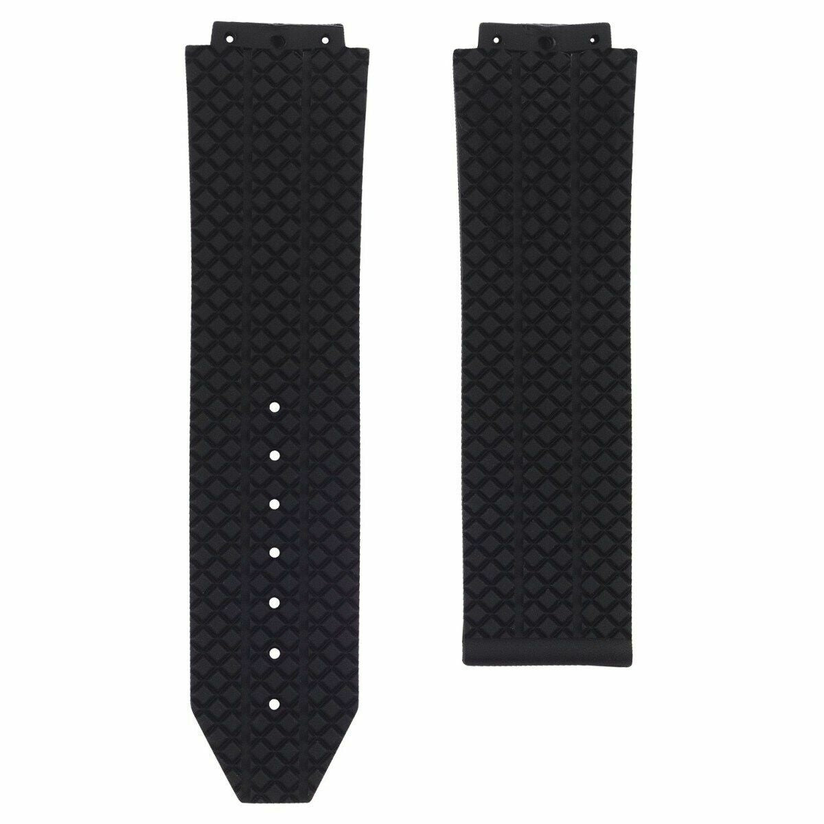 24MM-25MM RUBBER WATCH BAND STRAP WITH CLASP 4 BLACK SCREW AND DRIVER FOR HUBLOT