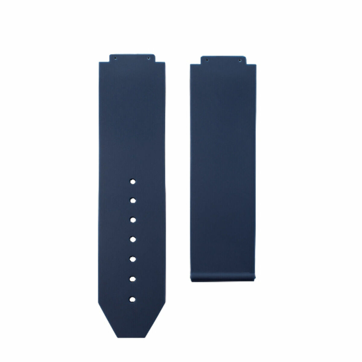 24MM RUBBER WATCH BAND STRAP SMOOTH FOR HUBLOT H BIG BANG BUCKLE 4 SCREW SDRIVER, Blue, view 2