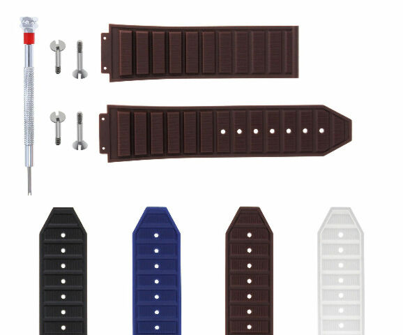 24-28MM RUBBER STRAP BAND FOR HUBLOT 44-45-48MM BIG BANG CLASP 4 SCREW S/DRIVER