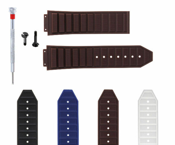 24MM-28MM RUBBER WATCH BAND STRAP WITH 2 SCREWS SCREWDRIVER FOR HUBLOT BIG BANG
