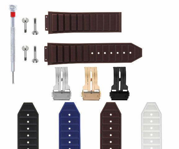 24MM-28MM RUBBER WATCH BAND STRAP WITH CLASP 4 SCREWS DRIVER FOR HUBLOT BIG BANG