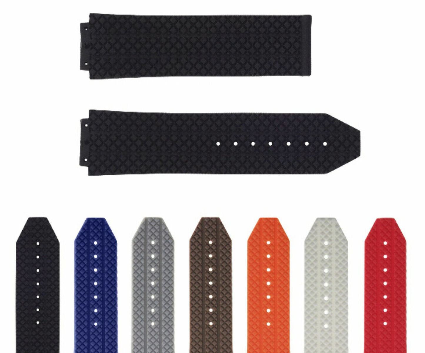 24-25MM RUBBER WATCH STRAP BAND FOR HUBLOT FUSION BIG BANG 44-44.5-45MM CERAMIC