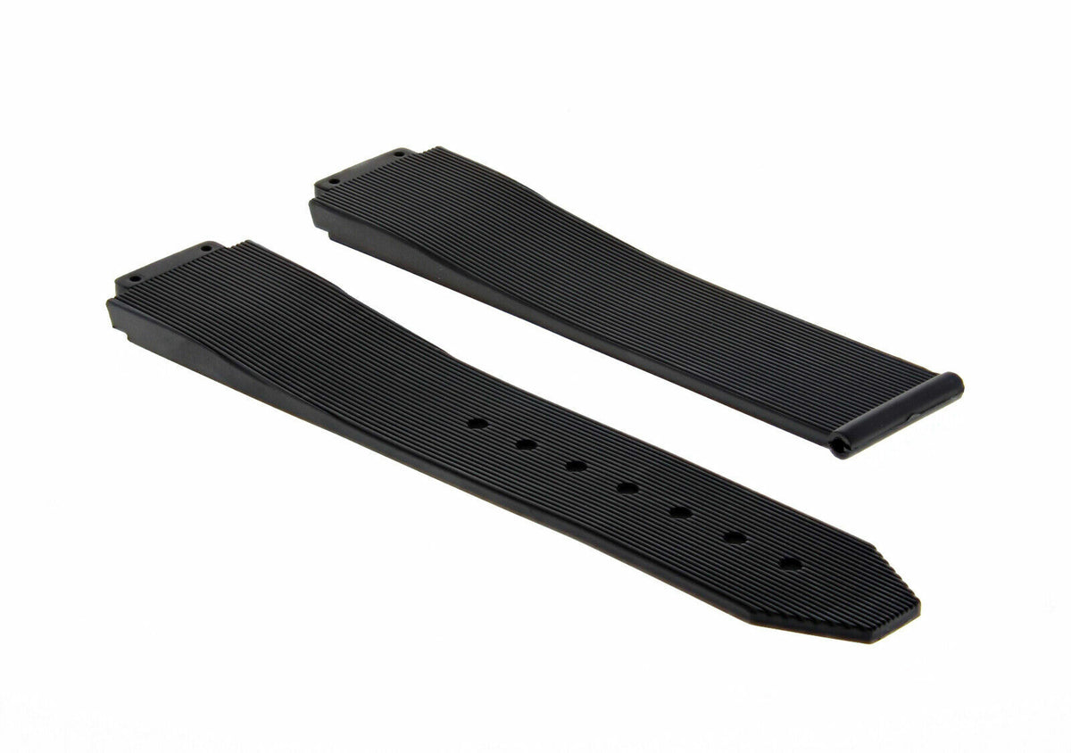 21MM 24MM 25MM RUBBER WATCH BAND STRAP WITH 2 SCREWS AND SCREWDRIVER FOR HUBLOT, Black, view 4