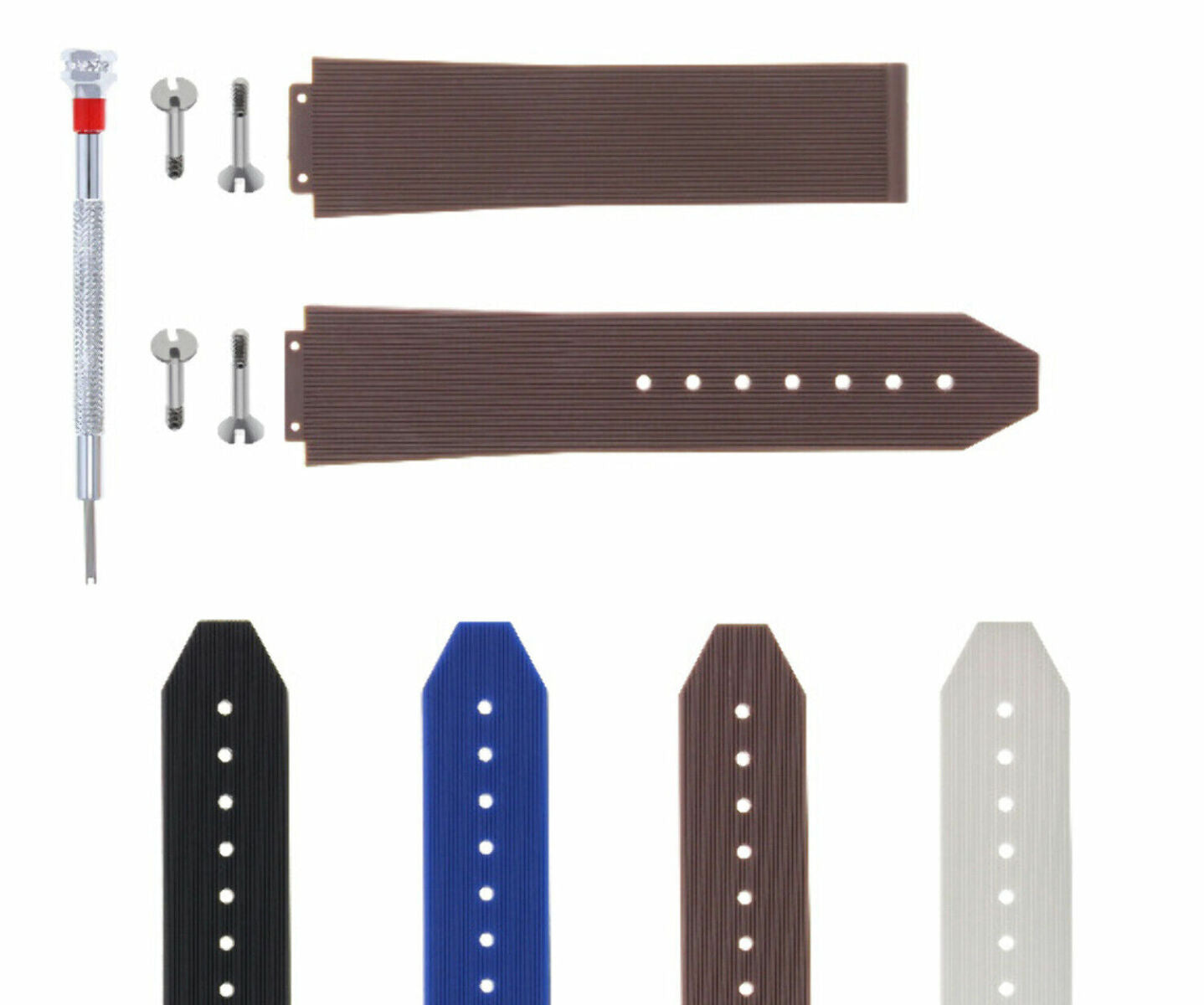21-24-25MM RUBBER SILICONE WATCH BAND STRAP FOR H HUBLOT W/4 SCREW + SCREWDRIVER