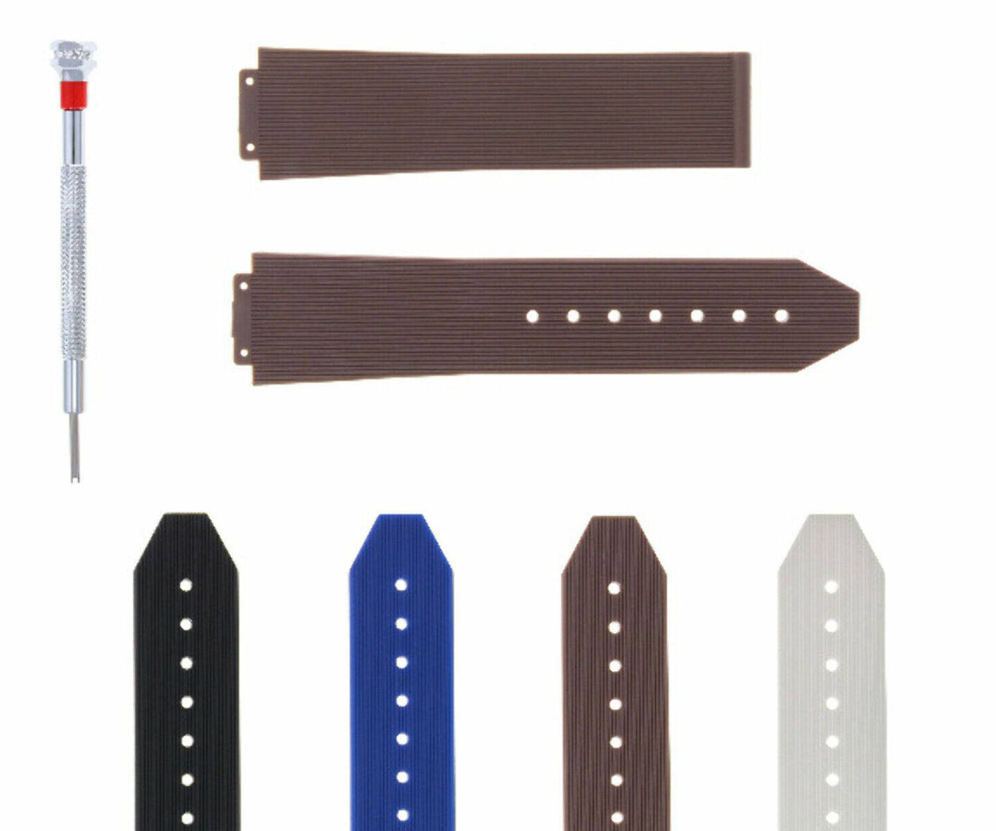 21-24-25MM RUBBER SILICONE WATCH BAND STRAP FOR H HUBLOT WITH SCREWDRIVER