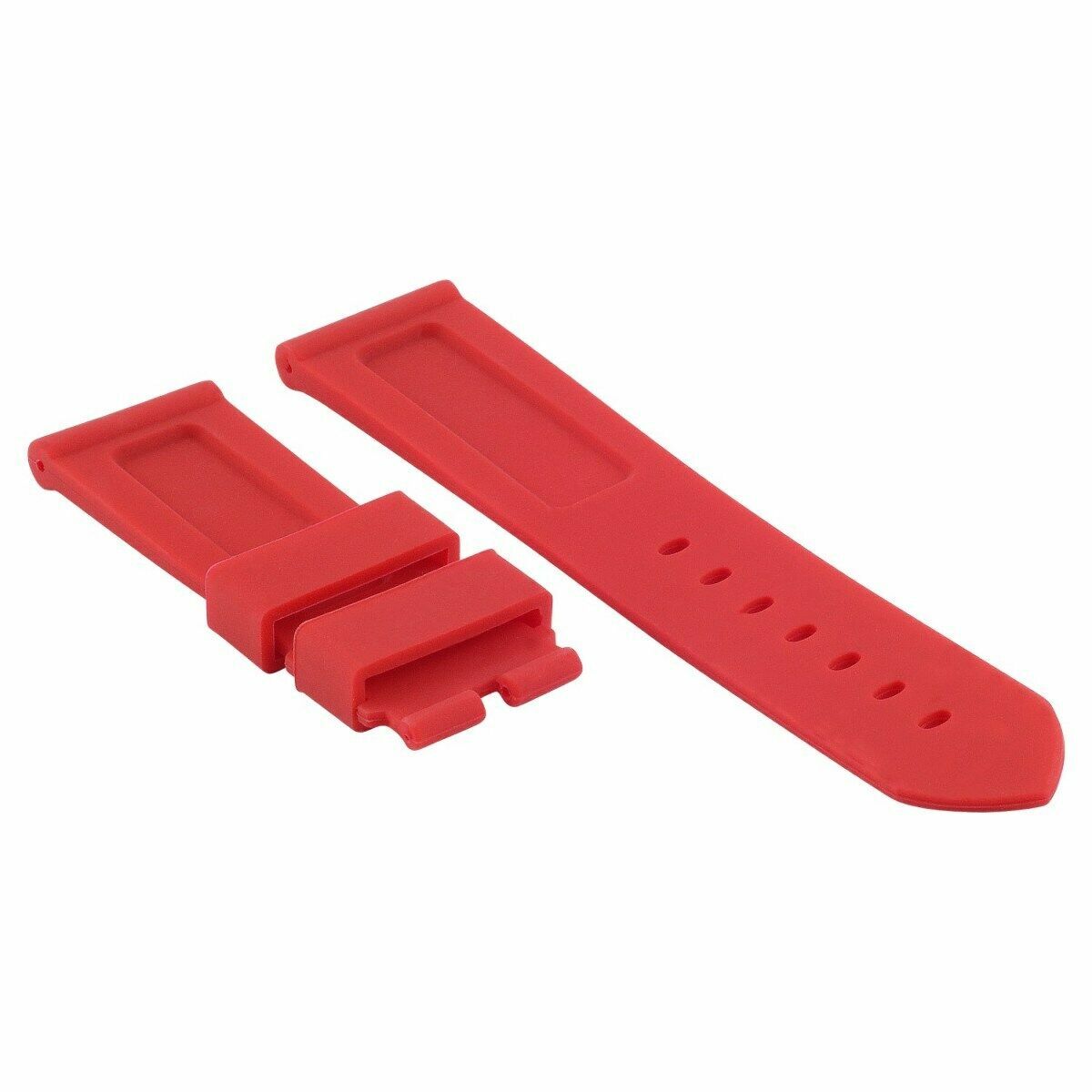 22MM - 24MM RUBBER DIVER STRAP BAND FOR PANERAI GMT MARINA LUMINOR RADIOMIR, Red, front view