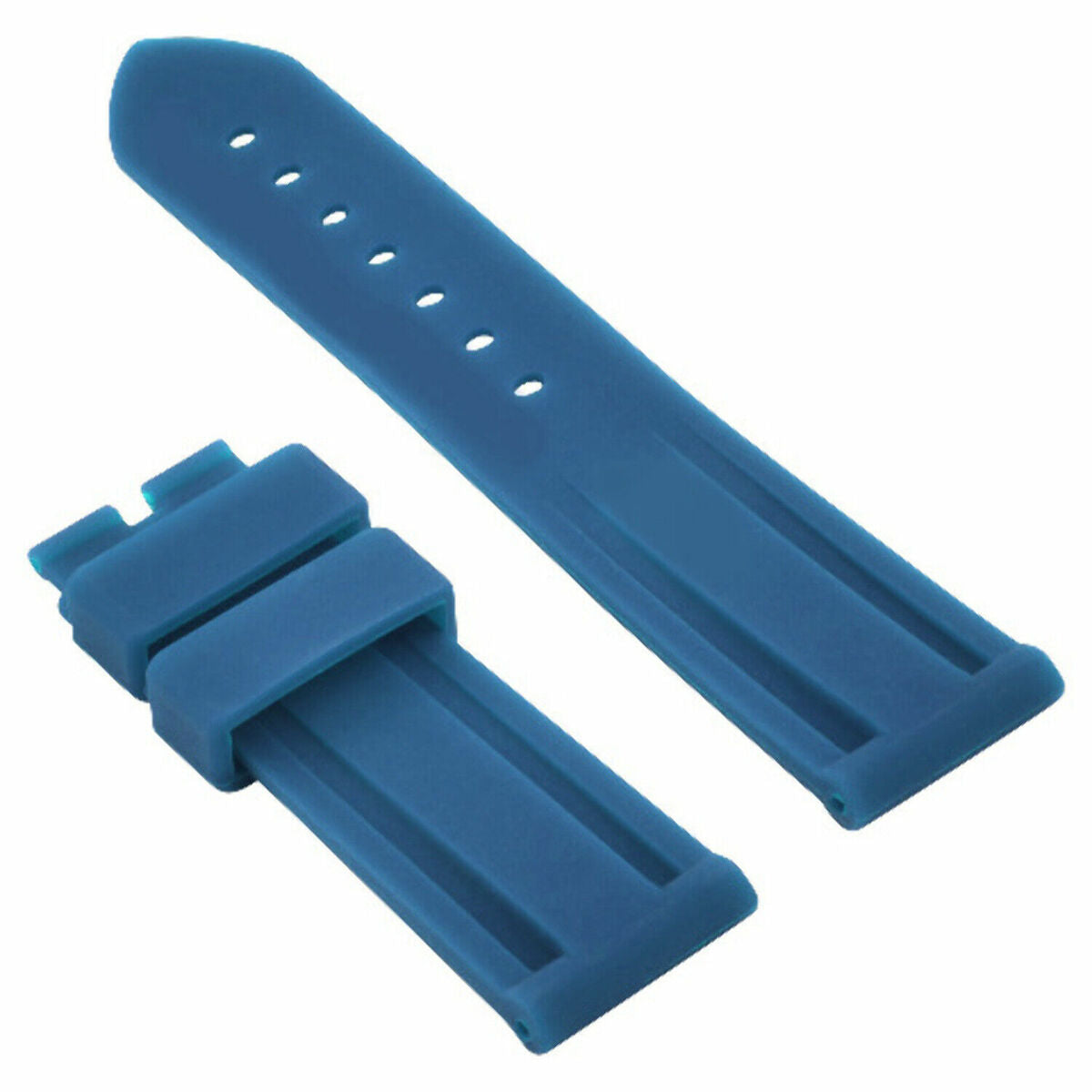 22MM-24MM RUBBER WATCH DIVER STRAP BAND FOR PANERAI MARINA LUMINOR RADIOMIR GMT, Light Blue, view 3