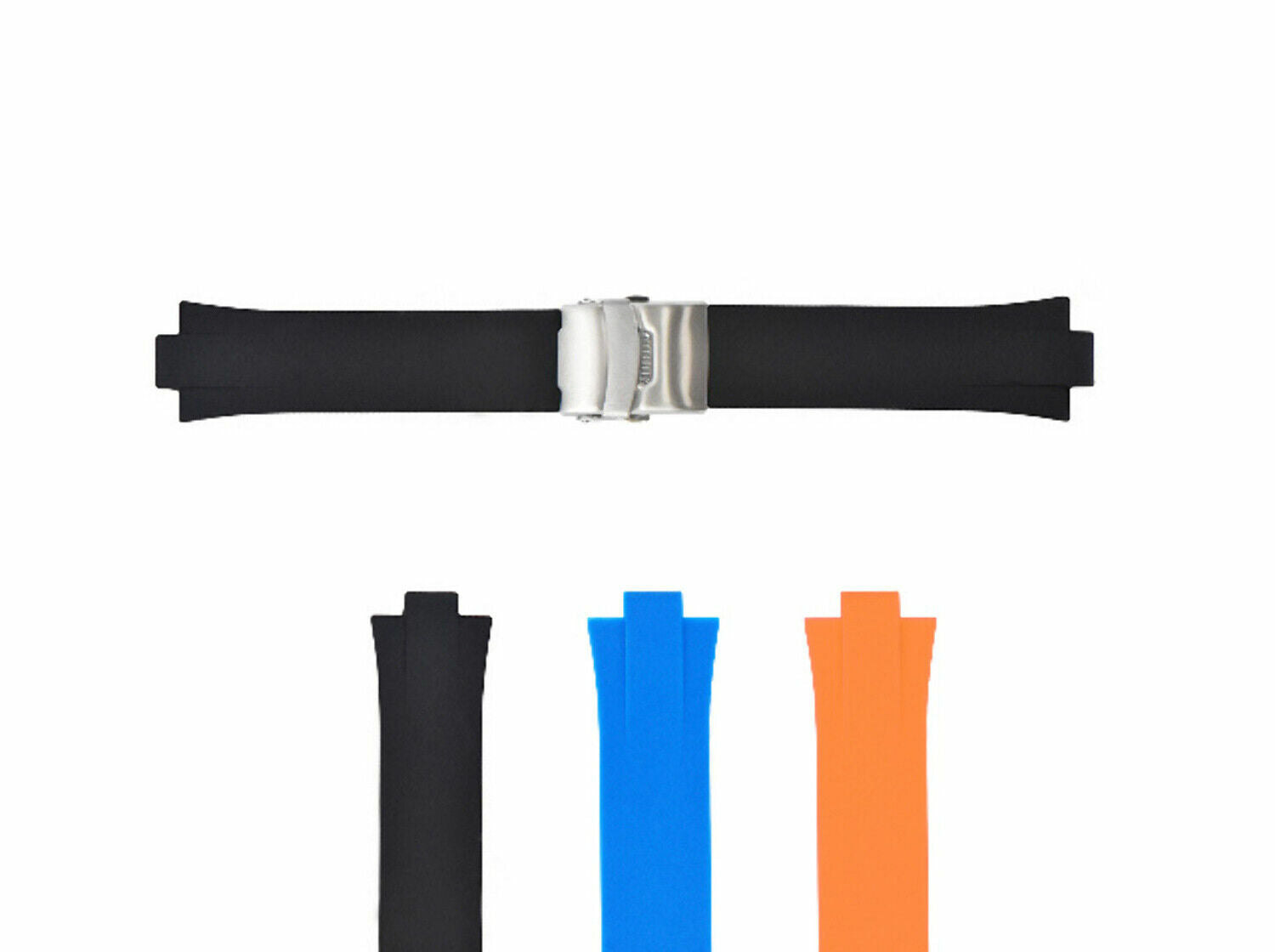 NEW 24MM 11MM TOP QUALITY SOFT PU RUBBER DIVER STRAP BAND SMOOTH FIT ORIS TT2 F1