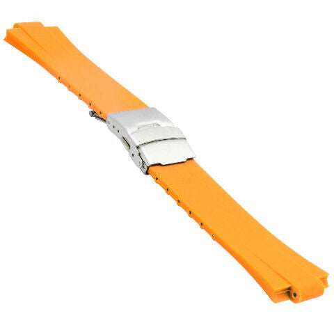 24MM GENUINE PU RUBBER DIVER WATCH BAND STRAP SMOOTH SOFT 11MM FOR ORIS TT2 F1