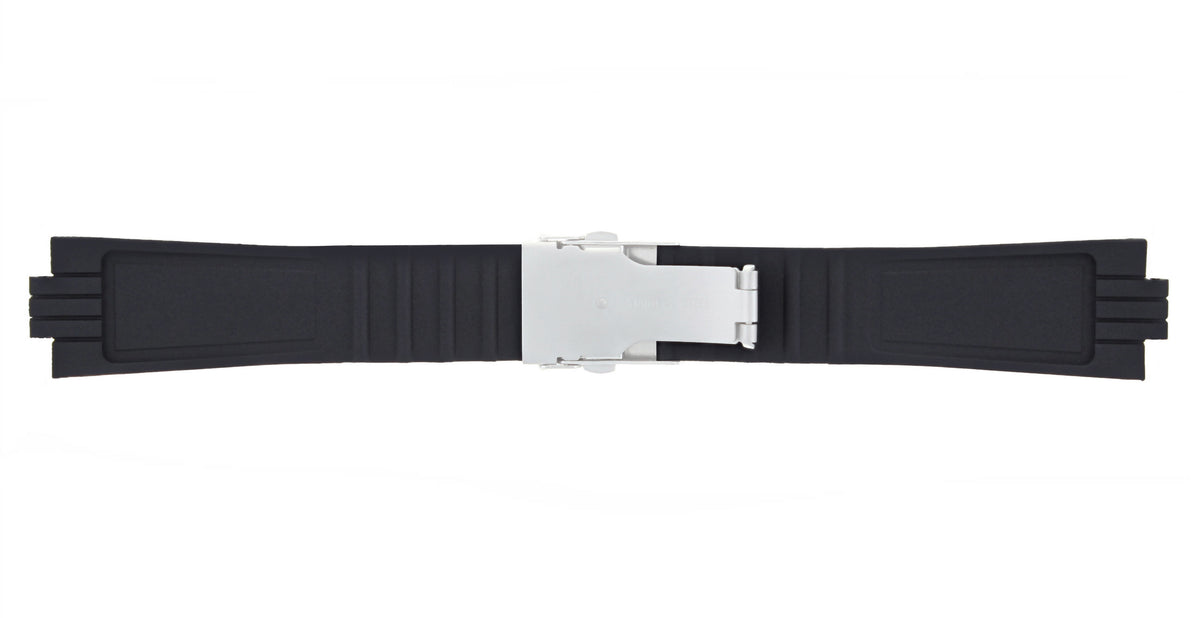 23-24MM SOFT RUBBER DIVER STRAP BAND RIBBED FOR ORIS TT1/TT2 F1 WATCH 10MM-11MM, Black, view 4