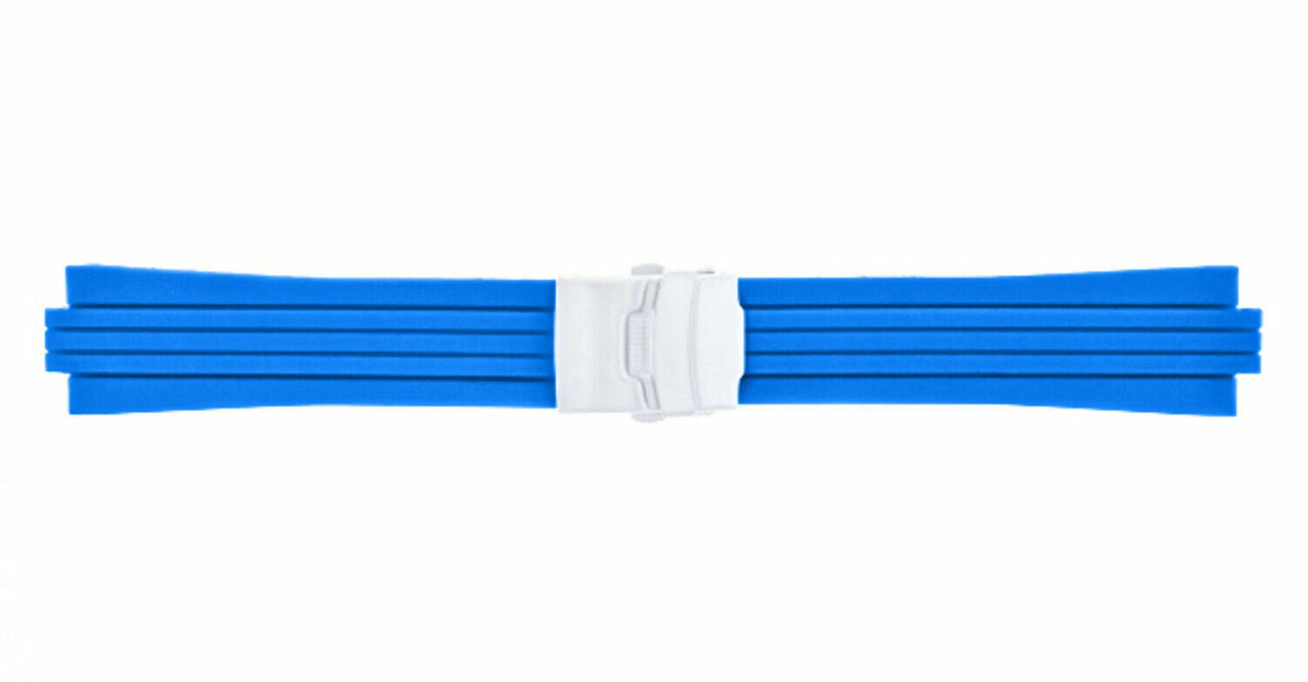 23-24MM SOFT RUBBER DIVER STRAP BAND RIBBED FOR ORIS TT1/TT2 F1 WATCH 10MM-11MM, Blue, view 3