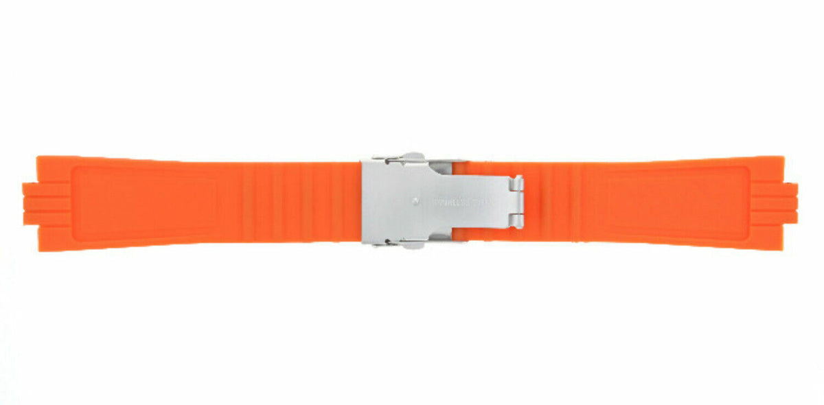 23-24MM SOFT RUBBER DIVER STRAP BAND RIBBED FOR ORIS TT1/TT2 F1 WATCH 10MM-11MM, Orange, view 4