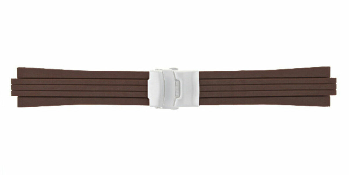 23-24MM SOFT RUBBER DIVER STRAP BAND RIBBED FOR ORIS TT1/TT2 F1 WATCH 10MM-11MM, Brown, view 3