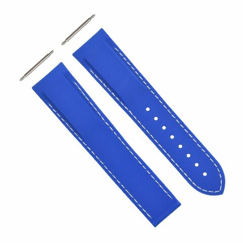 20-22MM CURVED END RUBBER DIVER STRAP BAND FOR OMEGA SEAMASTER PLANET CLASP