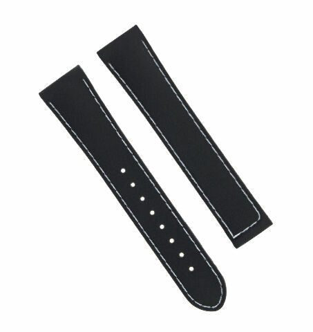 20MM RUBBER WATCH BAND STRAP FOR 41MM OMEGA SEAMASTER PLANET OCEAN SPEEDMASTER - Silver