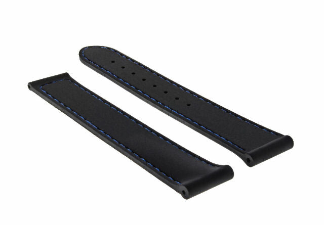 20MM RUBBER WATCH BAND STRAP FOR 41MM OMEGA SEAMASTER PLANET OCEAN SPEEDMASTER - Silver