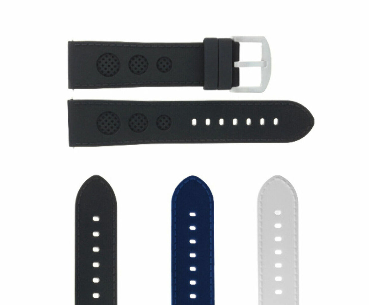 22MM 23MM 24MM GENUINE RUBBER SILICONE WATCH BAND STRAP FOR U-BOAT 48MM LUMINOX, Black