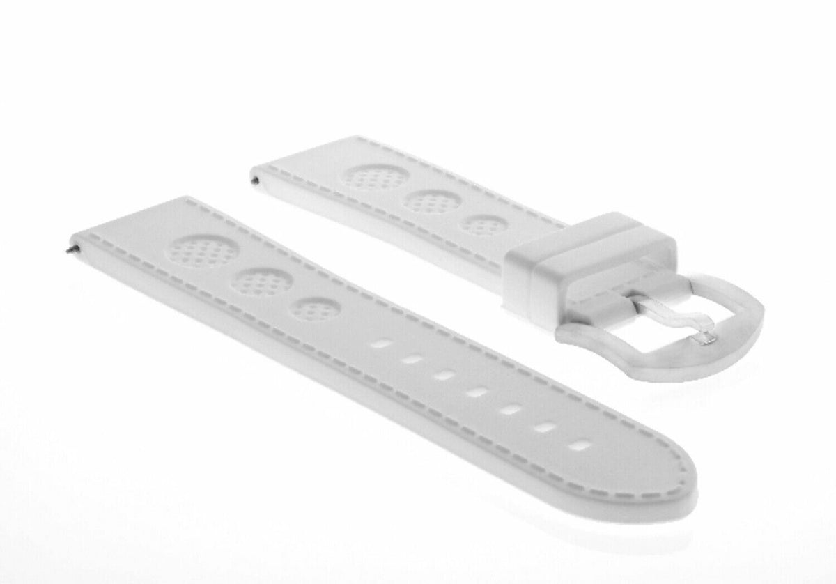 22MM 23MM 24MM GENUINE RUBBER SILICONE WATCH BAND STRAP FOR U-BOAT 48MM LUMINOX, White, view 4