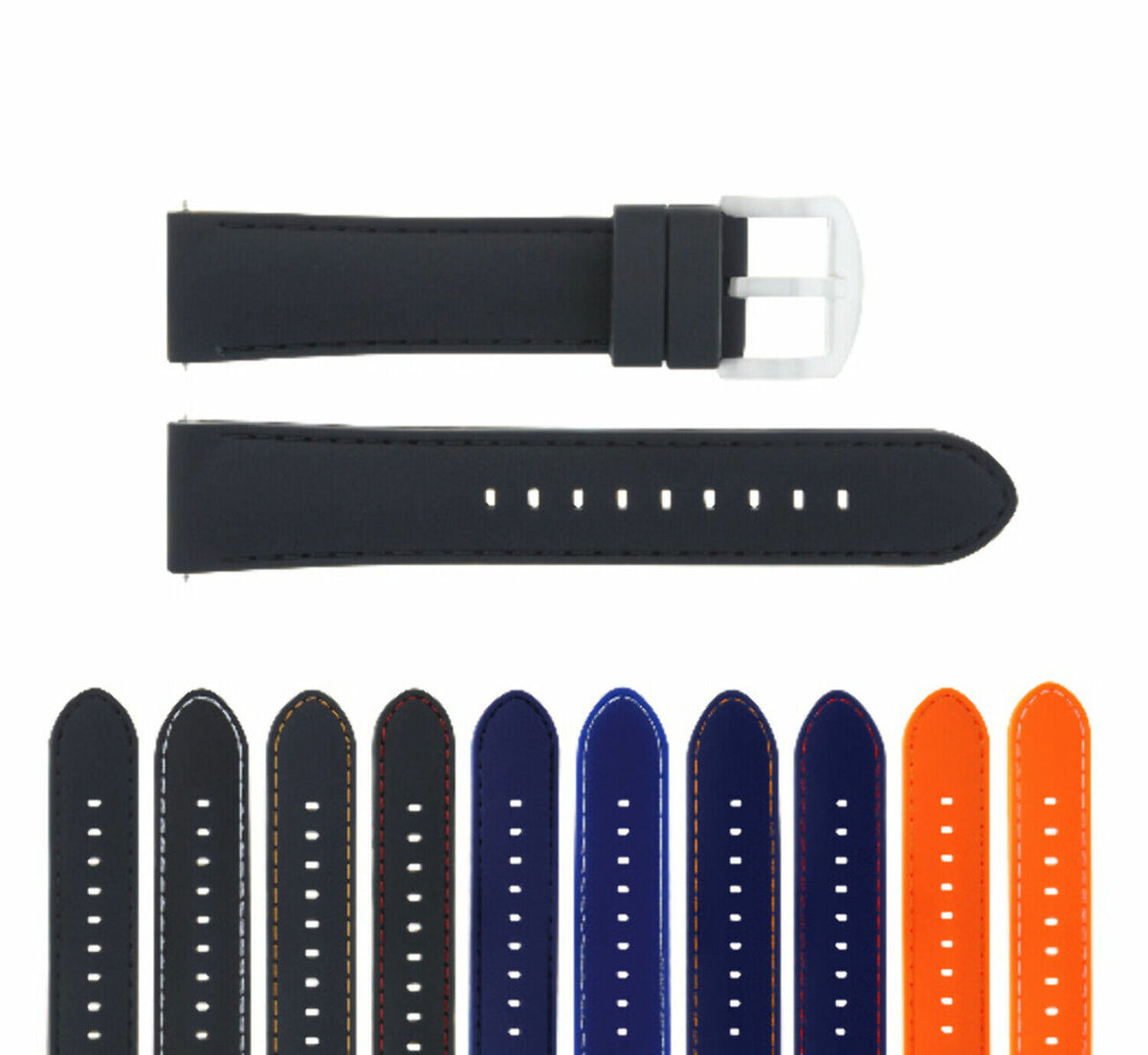 20-22MM SILICONE RUBBER BAND DIVER WATCH STRAP FOR TAG HEUER F1 CHRONO CAC1111-1, Black