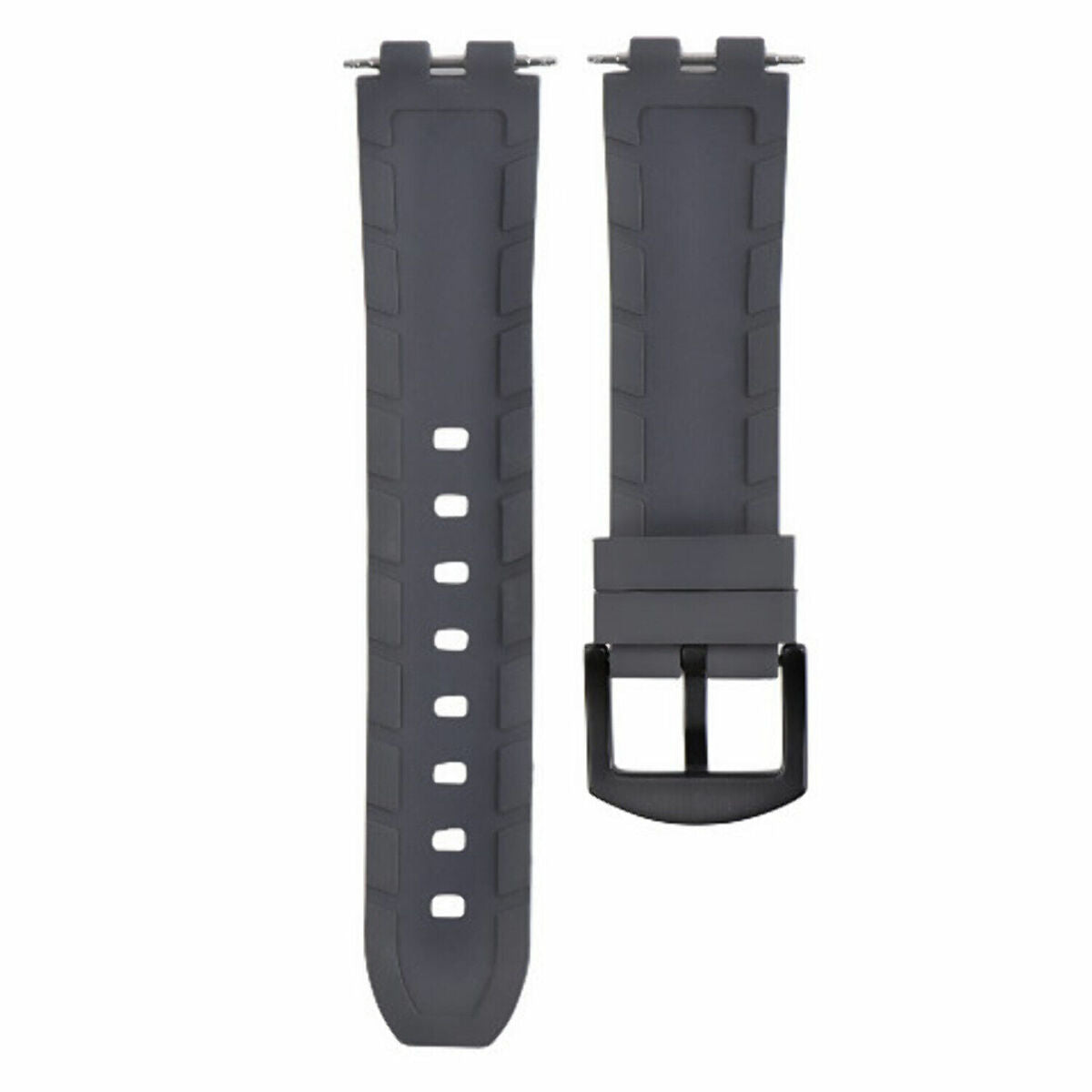 REPLACEMENT SILICONE RUBBER DIVER WATCH STRAP BAND FOR PEBBLE WATCH STEEL, Gray