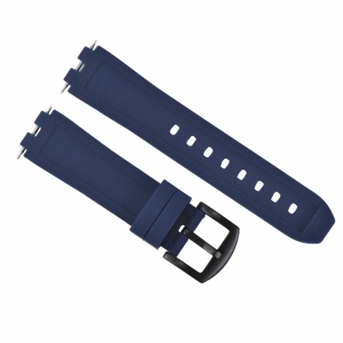 REPLACEMENT SILICONE RUBBER DIVER WATCH STRAP BAND FOR PEBBLE WATCH STEEL, Blue, view 2