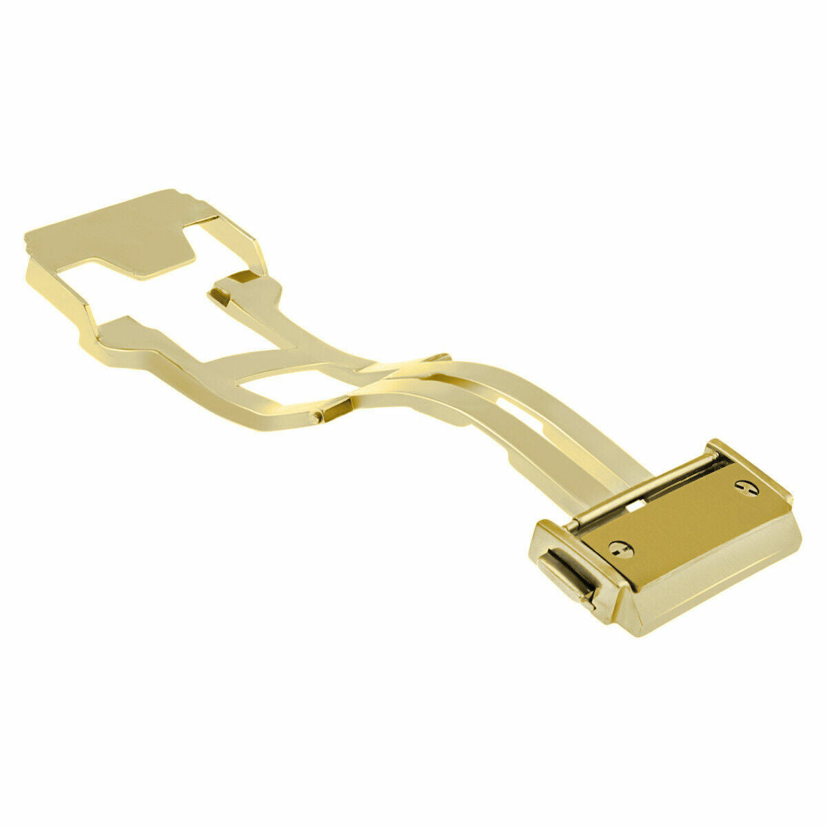 18-24MM DEPLOYMENT BUCKLE CLASP BAND STRAP FOR 44MM-45MM HUBLOT BIG BANG FUSION, Gold, view 4