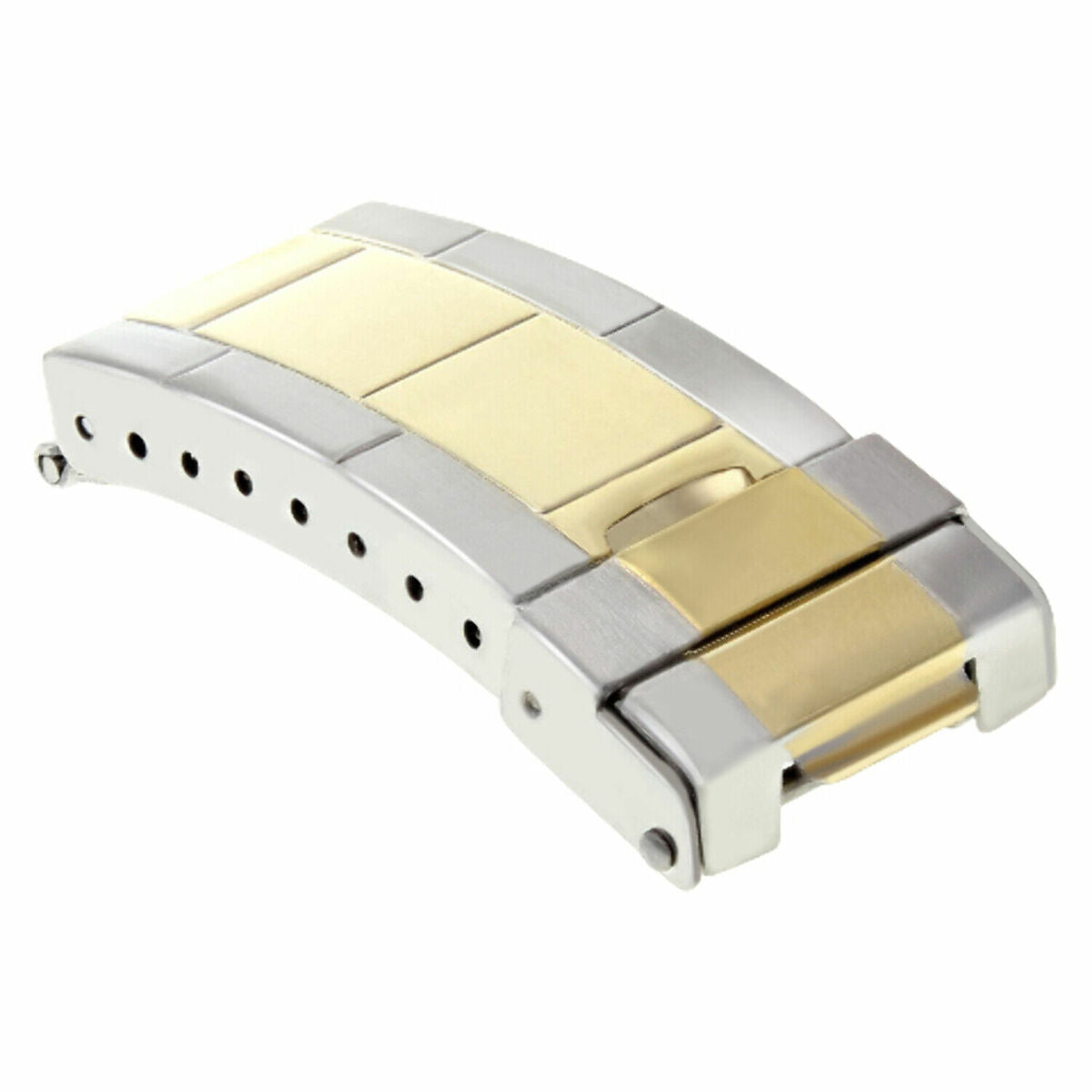 FLIP LOCK DIVER EXTENSION BUCKLE CLASP FOR ROLEX OYSTER WATCHBAND BRACELET S/ST, Two Tone, view 2