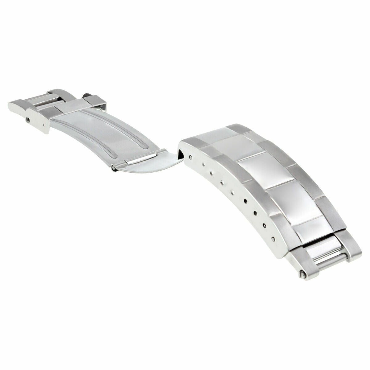 FLIP LOCK DIVER EXTENSION BUCKLE CLASP FOR ROLEX OYSTER WATCHBAND BRACELET S/ST, Two Tone, front view