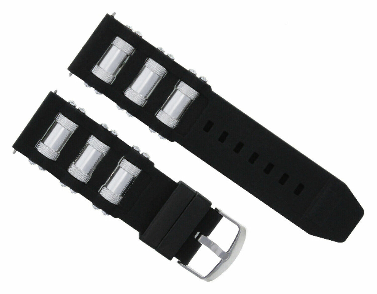 26MM GENUINE SILICONE RUBBER DIVER WATCH BAND STRAP FOR INVICTA EXCURSION 18202, Red, front view