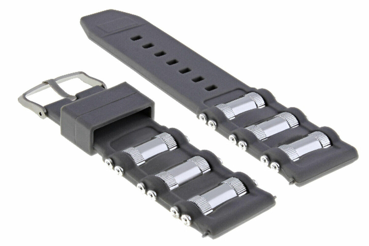26MM GENUINE SILICONE RUBBER DIVER WATCH BAND STRAP FOR INVICTA EXCURSION 18202, Gray/Silver, view 4