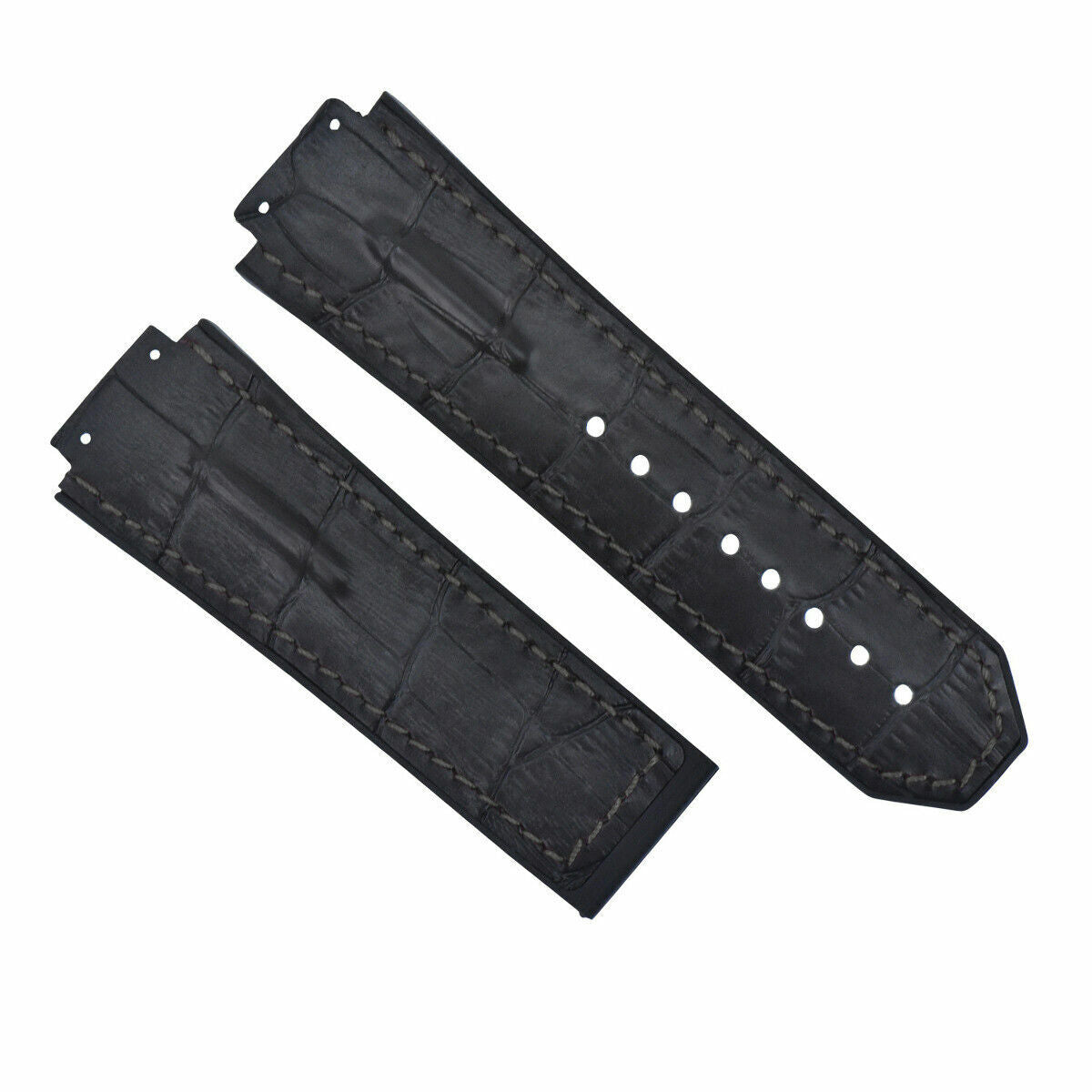 25MM 28MM LEATHER RUBBER STRAP FOR 44-45-48MM HUBLOT BIG BANG KING SCREW COMPLET, Black, view 2
