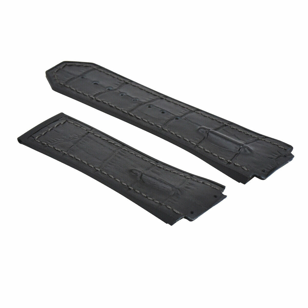 25MM 28MM LEATHER RUBBER STRAP FOR 44-45-48MM HUBLOT BIG BANG KING SCREW COMPLET, Black, view 3
