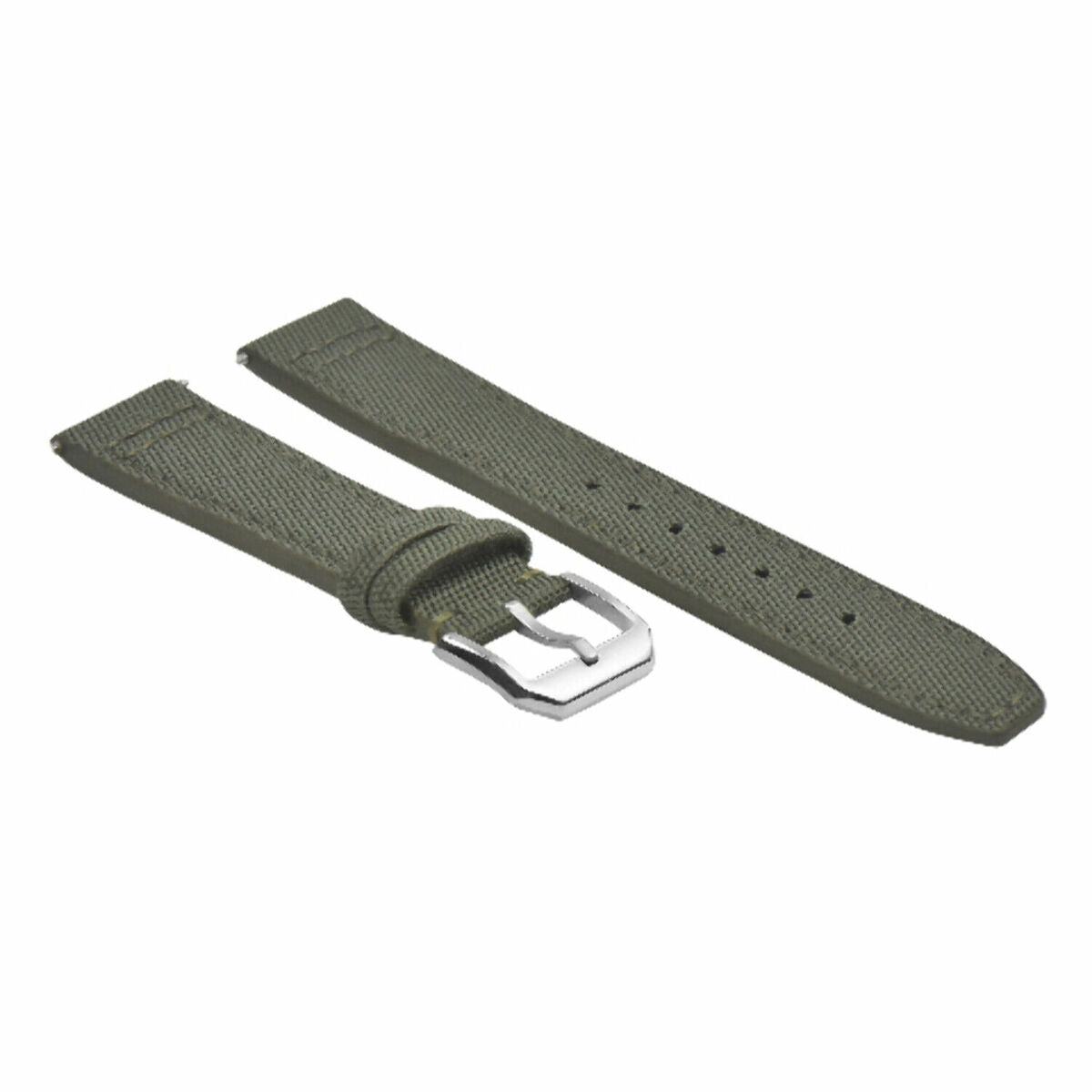 20-22MM CANVAS LEATHER WATCH BAND STRAP FOR IWC PILOT TOP GUN PORTUGUESE + BUCKL, Green, view 3