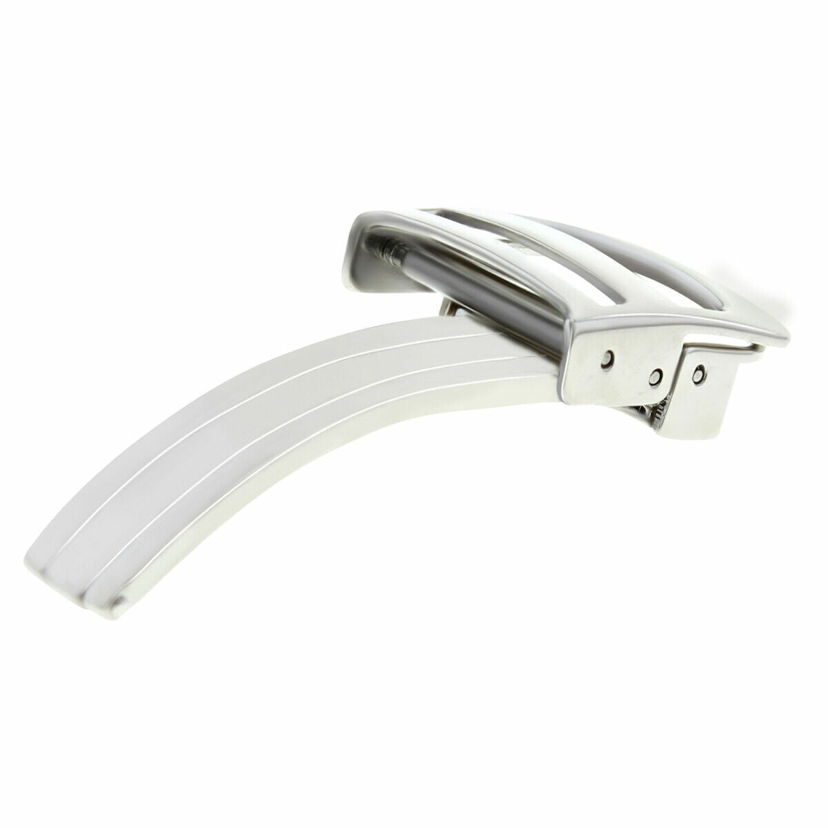 16-18MM DEPLOYMENT BAND BUCKLE CLASP FOR FIT CARTIER PASHA LEATHER BAND STRAP, Silver - Polished, view 7