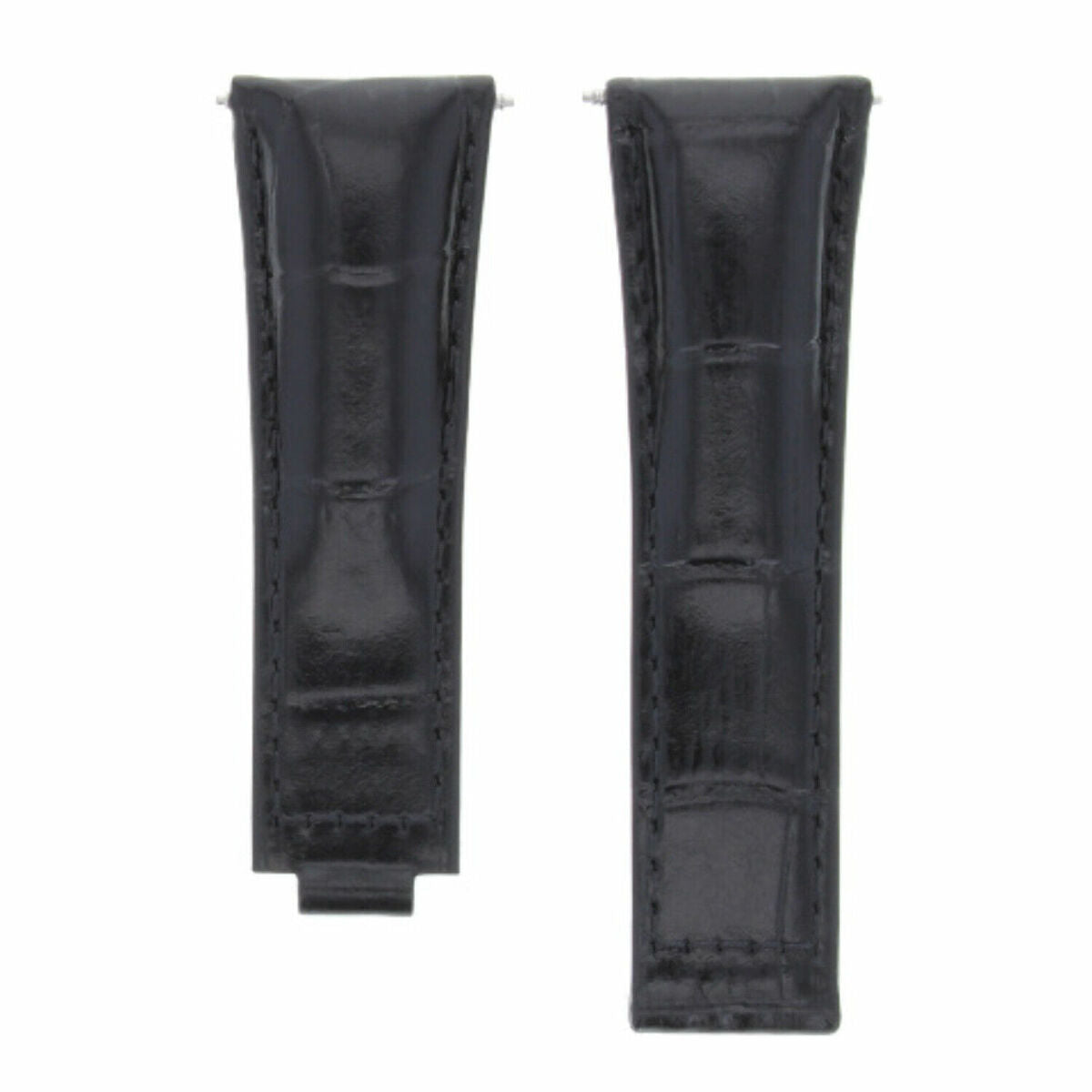 20MM LEATHER ALLIGATOR STRAP BAND CLASP FOR ROLEX DAYTONA 16520,116519 SHORT MEDIUM - Black