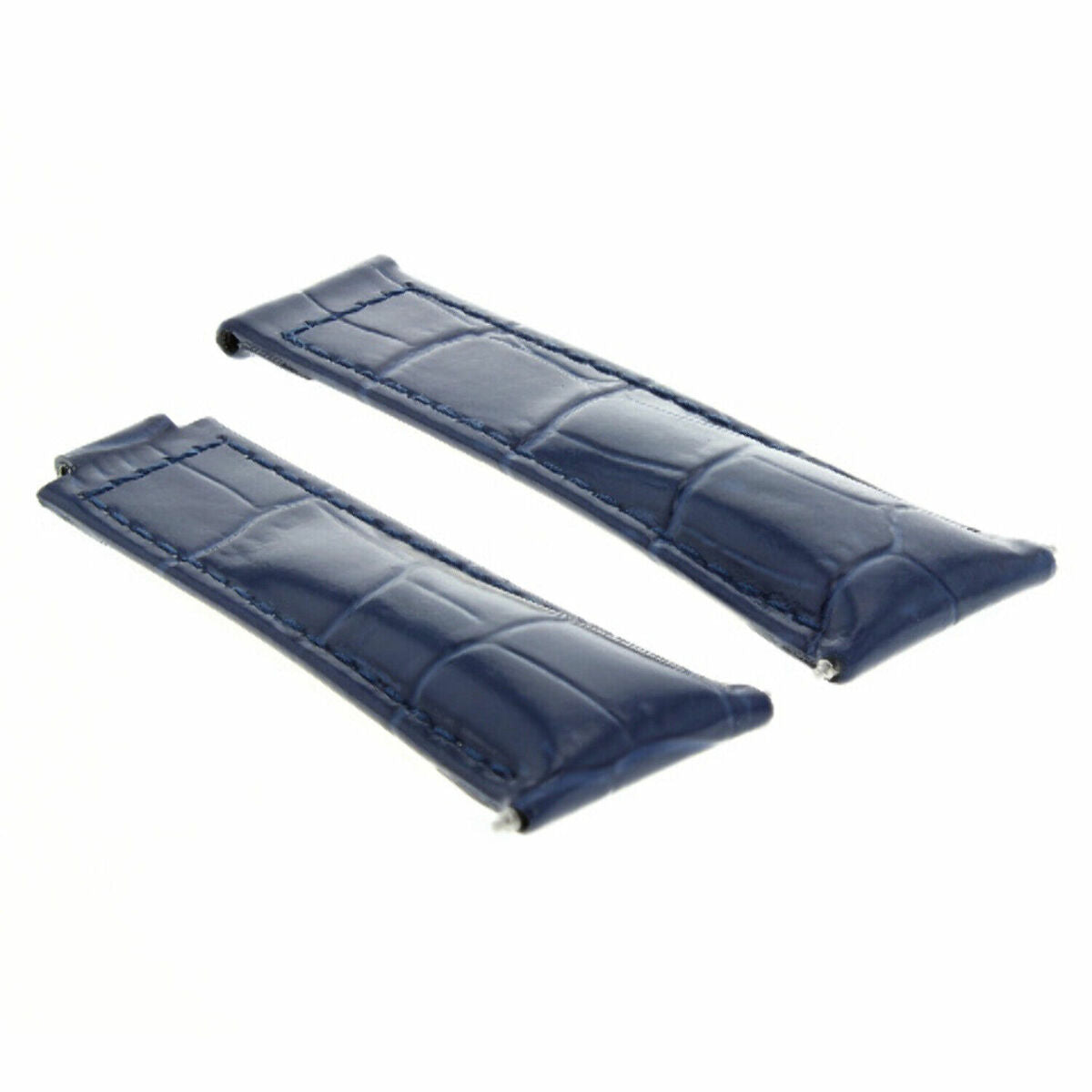 20MM LEATHER ALLIGATOR STRAP BAND CLASP FOR ROLEX DAYTONA 16520,116519 SHORT MEDIUM - Black
