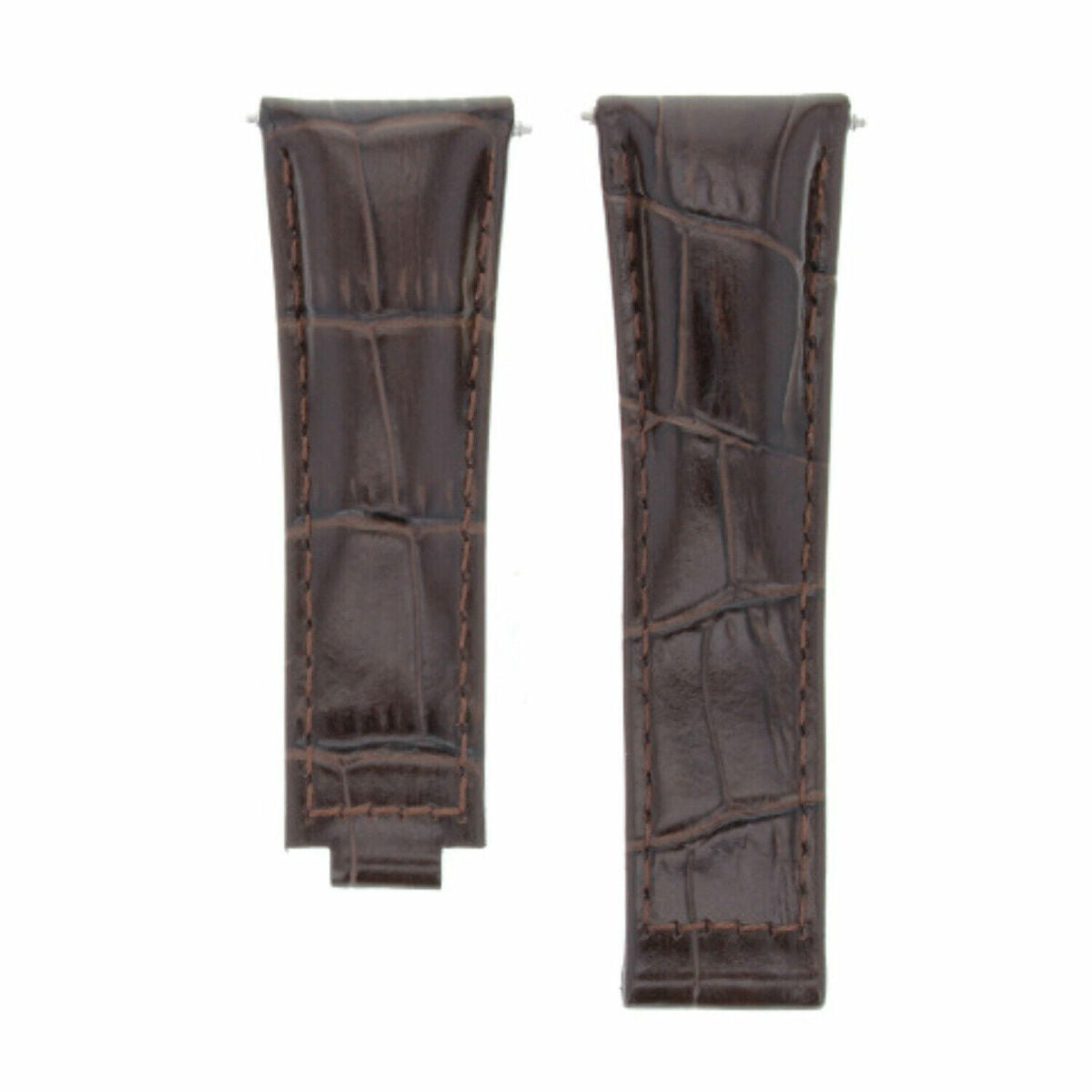 20MM LEATHER ALLIGATOR STRAP BAND CLASP FOR ROLEX DAYTONA 16520,116519 SHORT MEDIUM - Black