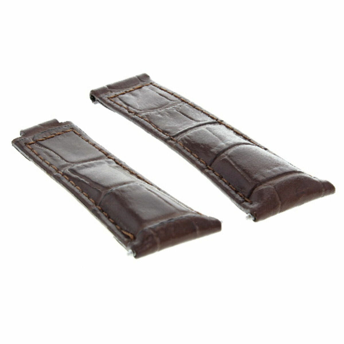 20MM LEATHER ALLIGATOR STRAP BAND CLASP FOR ROLEX DAYTONA 16520,116519 SHORT MEDIUM - Black