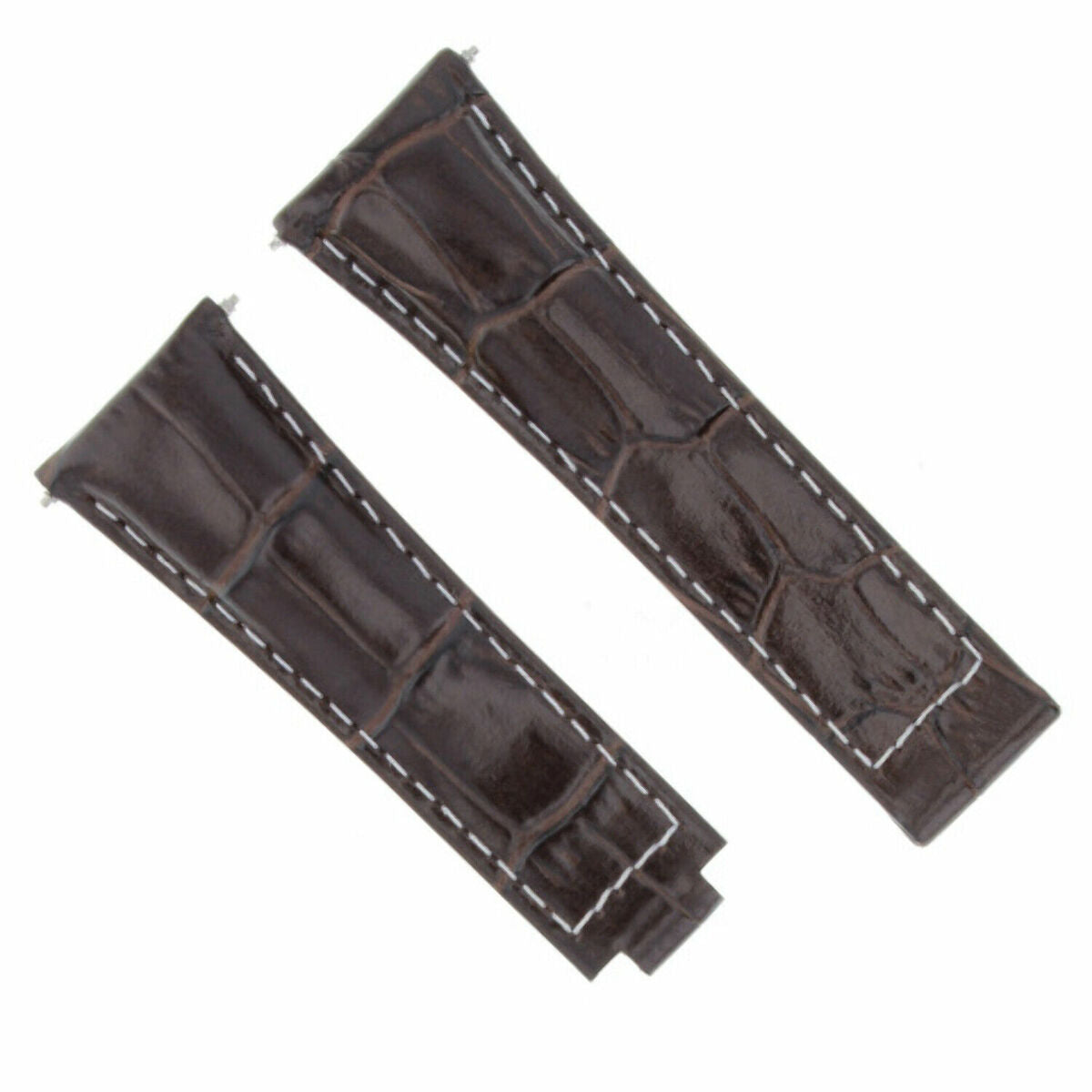 20MM LEATHER ALLIGATOR STRAP BAND CLASP FOR ROLEX DAYTONA 16520,116519 SHORT MEDIUM - Black