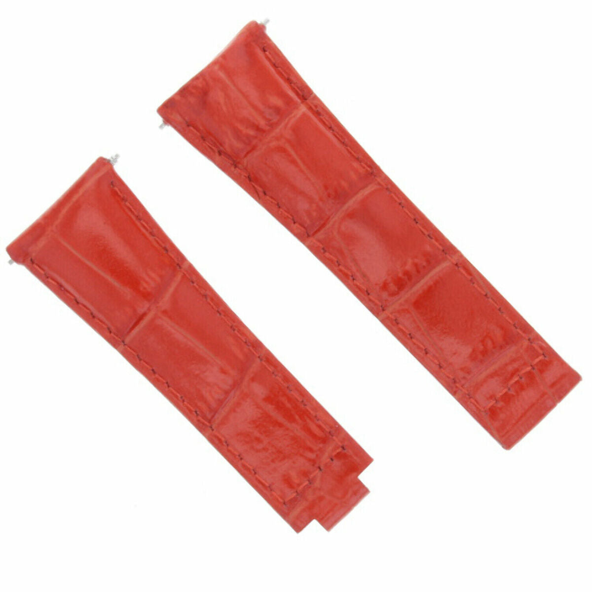 20MM LEATHER ALLIGATOR STRAP BAND CLASP FOR ROLEX DAYTONA 16520,116519 SHORT MEDIUM - Silver Brushed