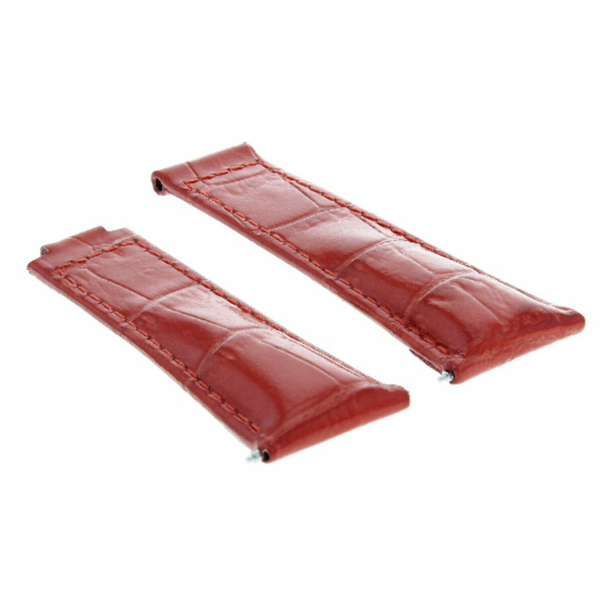 20MM LEATHER ALLIGATOR STRAP BAND CLASP FOR ROLEX DAYTONA 16520,116519 SHORT MEDIUM - Silver Brushed