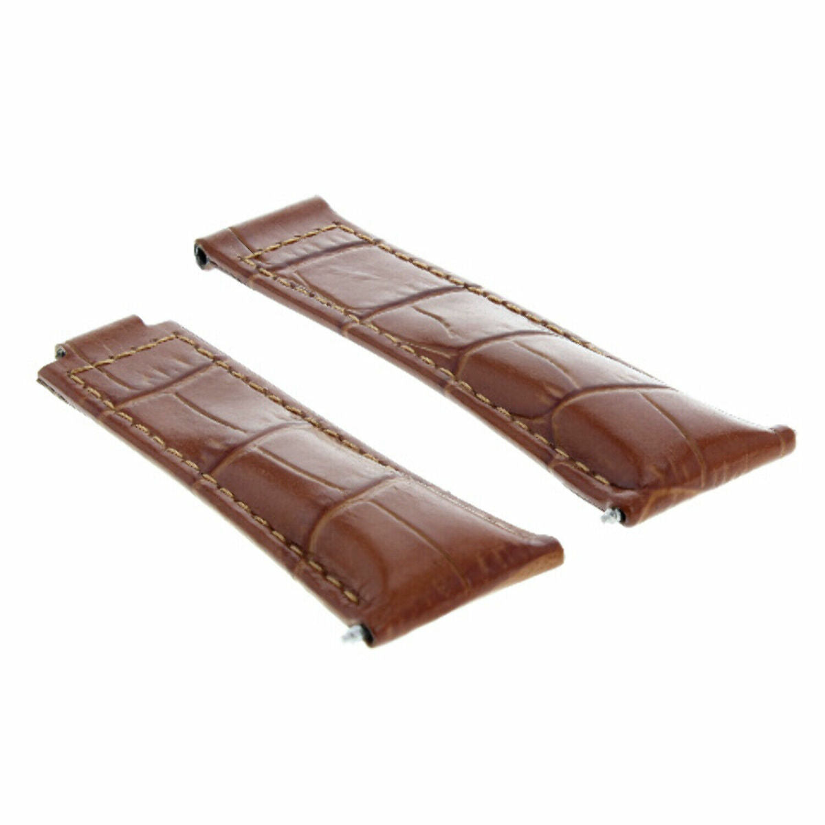 20MM LEATHER ALLIGATOR STRAP BAND CLASP FOR ROLEX DAYTONA 16520,116519 SHORT MEDIUM - Black