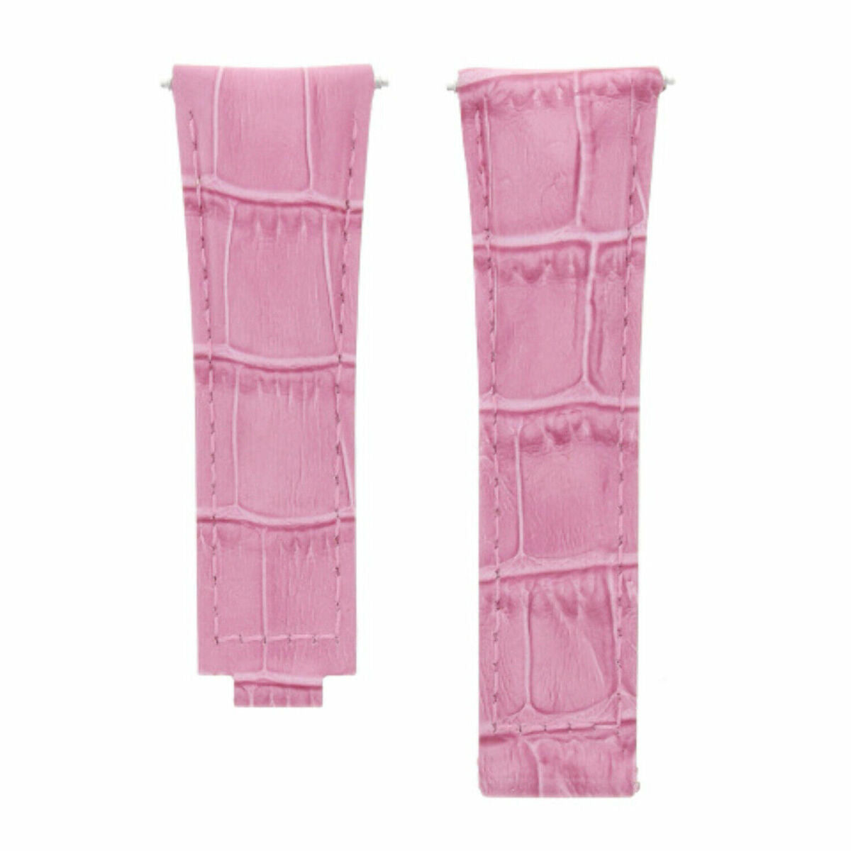 20MM LEATHER ALLIGATOR STRAP BAND CLASP FOR ROLEX DAYTONA 16520,116519 SHORT MEDIUM - Silver Brushed