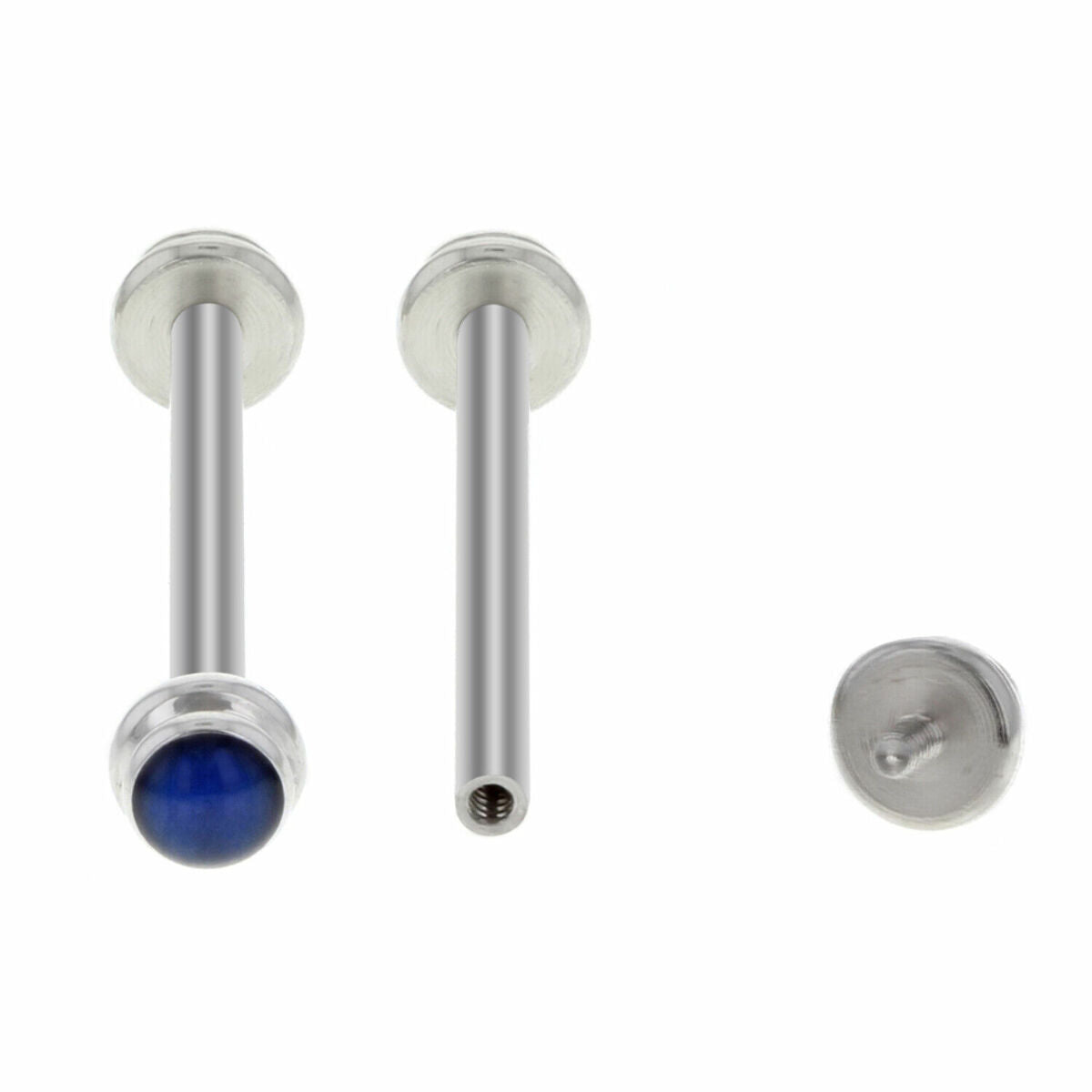 SCREWS TUBES PIN BLUE STONE FOR CARTIER PASHA BAND STRAP BRACELET 16,18,20,22, Silver, view 4